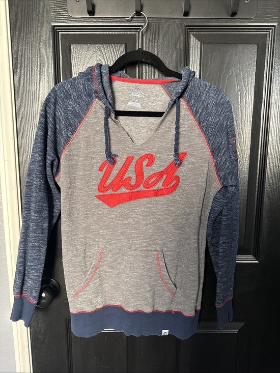 Majestic Tops - Majestic USA Baseball Women’s Sweatshirt Pull Over Blue Size Small